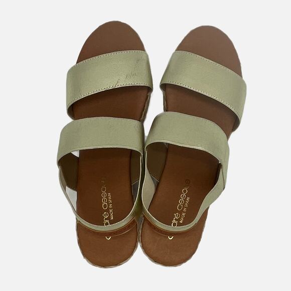 Andre Assous Allison Espadrille Mid-Wedge in Gold /Tan Size 9.5 - Picture 5 of 10